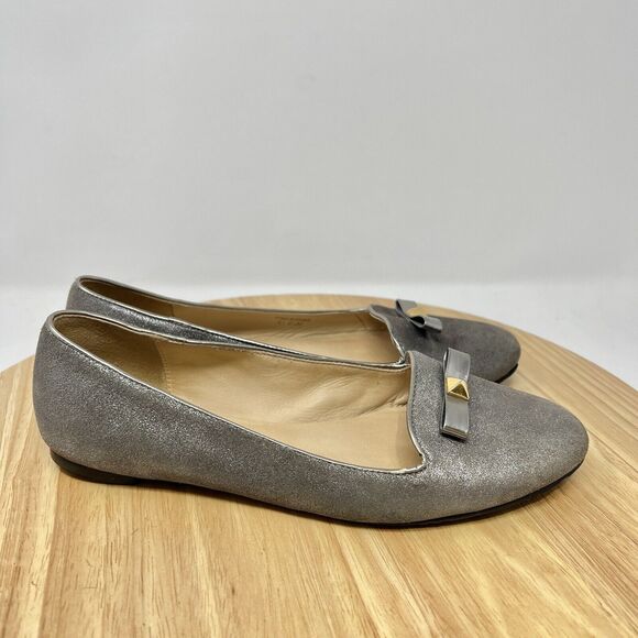Kate Spade Silver Shimmer Ballet Flats Women’s 6.5 Office Work Professional - Picture 2 of 10
